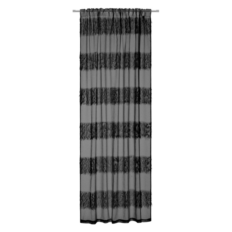Firana z taśmą WONDERFUL CHIC 140x300 czarna